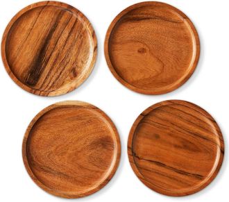 Tag Acacia Wood Dining Plates Set of Four Natural Appetizer in Beige at Nordstrom