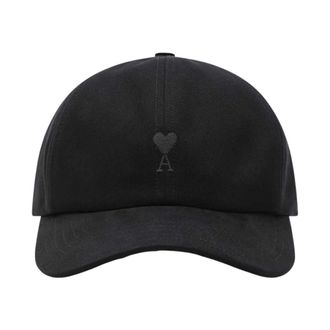Ami Black Cotton Visor Hat - male - Ami Paris - Hats & Caps - Black - ONE SIZE - Accessories