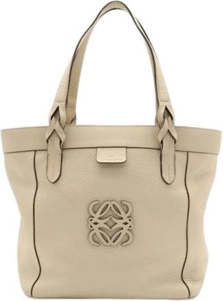 Loewe Pre-owned Tote Bag - Dames - Vintage Shopper - Beige - ONE Size - Leer - Vintage