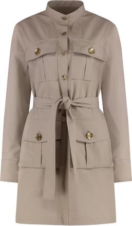 Givenchy Safari Poplin Mini Jurk - Dames - Shirt Kleedjes - Beige - M - Katoen - Kleedjes