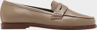 Manolo Blahnik Perrita Leather Penny Loafers