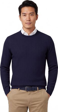 HUGO BOSS Boss Black Habito trui navy gebreid katoen