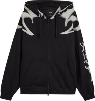 Yohji Yamamoto Zip-through Sweatshirt - Heren - Vesten met rits - Zwart - M - Hoodies & sweatvesten