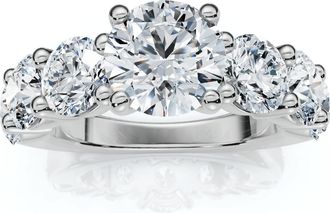 Pompeii3 4 1/2 Ct T. W. Round Diamond Engagement Ring 14k White Gold Lab Grown