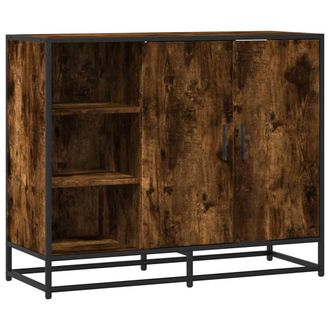 Berkfield Home Sideboard Smoked Oak 92x35x76 cm Engineered Wood in Brown | Size: 92 x 35 x 76 cm