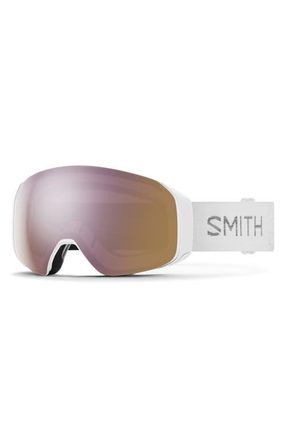 Smith 4D MAG 154mm Snow Goggles in White Chunky Knit /Rose Gold at Nordstrom