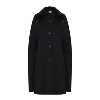 Fendi Cape - Dames - Jassen - Zwart - Maat: M Wol