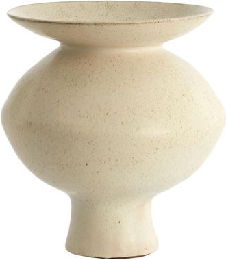 Light & Living Vaso De Cer&aacute;mica Ajuda En Mate Crema-sand - &Oslash;31x33,5 Cm