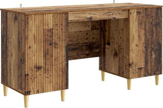 vidaXL Escritorio Con Estante Madera Envejecida 142,5 X 50 X 75 Cm Vidaxl