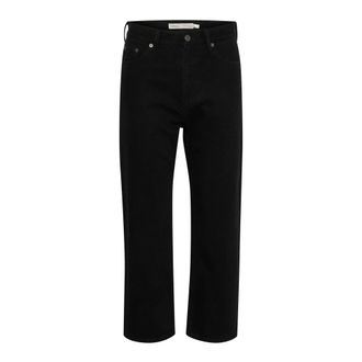 Inwear Modern Cropped Straight-Leg Black Jeans - female - InWear - Straight Fit Jeans - Black - W30 - Jeans