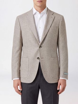 Canali Wool Single-Breasted Blazer with Two-Button Closure and Patch Pockets