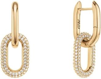 Daniel Wellington Kristal Link Oorbellen met Kristal - Dames - Oorbellen - Geel - ONE Size - Accessoires