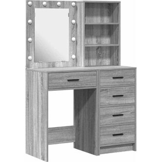 vidaXL Dressing Table 2 pcs Grey 50 x 41 x 135 cm Engineered wood vidaXL