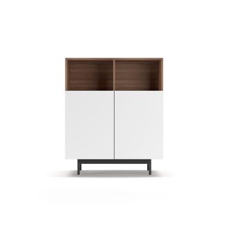 HERDASA Mueble Aparador En Melamina, Colecci&oacute;n Printed (602-2), Con 2 Puertas, En Nogal-blanco