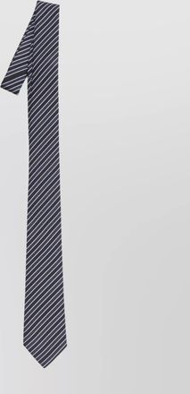 Gucci striped diagonal silk tie with small logos