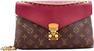 Louis Vuitton Burgundy Monogram Canvas & Calfskin Pallas Chain (Authentic Pre- Loved)