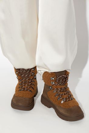Moon Boot Ankle Boots MB COMBAT BOOT FLEECE, Womens, Brown