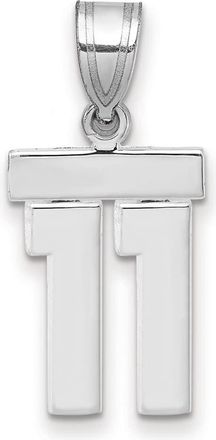 Diamond2Deal 14k White Gold Small Polished Number 11 Charm Pendant