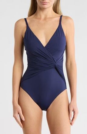La Blanca IG Asymmetric One-Piece Swimsuit in Indigo at Nordstrom Rack, Size 10