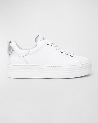 Nero Giardini Bow Leather Skater Sneaker