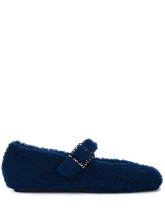 Le Silla Danielle ballet flats - women - Sheep Skin/Shearling/Goat Skin/Polyurethane - 37.5 - Blue
