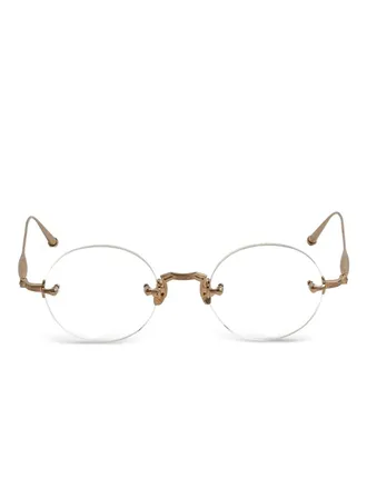Matsuda round-frame glasses - unisex - Titanium - 47 - Gold
