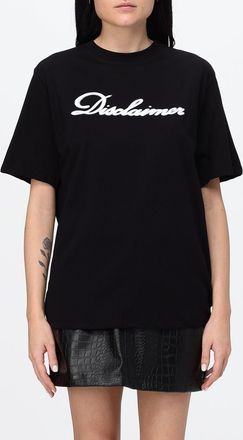 Disclaimer T-shirt a maniche corte in cotone con logo a contrasto e spalle scese