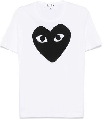 Comme Des Gar&ccedil;ons T-shirt in cotone con cuore nero Comme Des Garcons