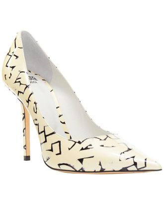 Jimmy Choo London Womens Leather Jimmy Choo Poggy Graphics Pearl Leather Pump (Authentic Pre-Loved)