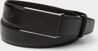 BOSS Mens Plaque-buckle black belt