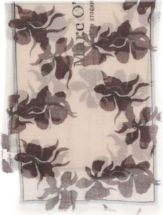 Marc O'Polo Sjaal met bloemenprint - Beige