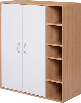 HOMCOM Homcom - Armadietto Da Parete Ripiani Regolabili Con 2 Ante Camera Da Letto