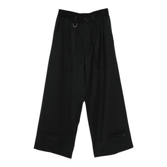Yohji Yamamoto Wide Trousers, male, Black, Size: M SU WL PNT Black