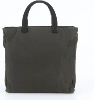 Prada Black Green Khaki Handbag Shoulder Bag Tote Bag (Pre-Owned)