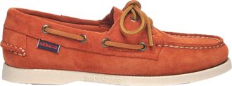 Sebago Womens/Ladies Portland Flesh Out Leather Boat Shoes (Brandy) - Orange - Size UK 7