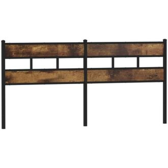 vidaXL Cabecero De Hierro Y Madera De Ingenier&iacute;a Roble Ahumado 200 Cm Vidaxl