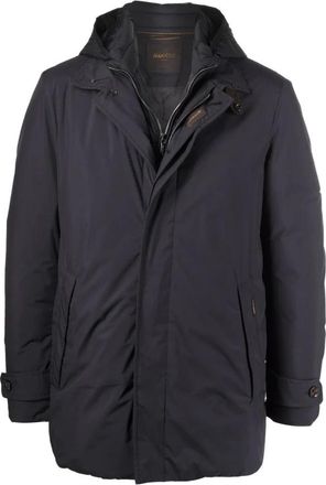 Moorer Raffaello Gewatteerde Jas met Capuchon - Heren - Winterjassen - Blauw - XL - Polyester - Jassen