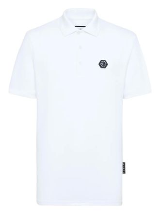 Philipp Plein hexagon-logo polo shirt - White