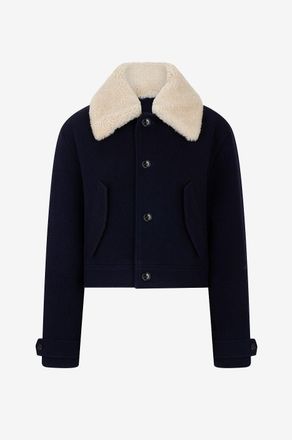 Ami Kurze Jacke mit Shearling-Kragen