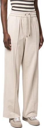 Brunello Cucinelli WomenS Soft Stone Cotton Wide Leg Trousers, Size XS
