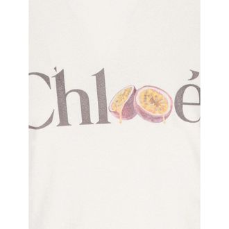 Chlo&eacute; Logo-Print Organic Cotton T-Shirt - White