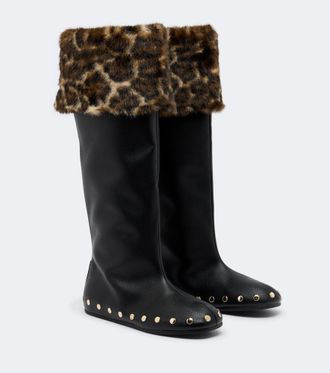 Ganni Jenny studded knee-high boots