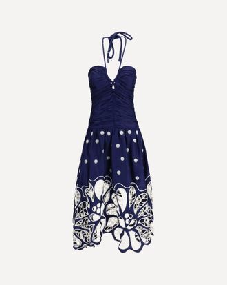 Farm Rio Richelieu embroidered midi Dress Female XS