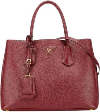Prada Pre-owned Handbags, female, Red, Size: ONE SIZE Pre-owned Leather Handbag