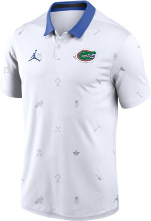 Nike Jordan Mens Florida Vapor Pattern Jordan Brand Dri-FIT College Polo in White | 0JHT062NUFN-RNS
