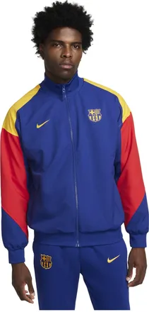 Nike Dri-FIT FC Barcelona Strike Soccer Track Jacket Royal Blue Red Gold FJ5427-455