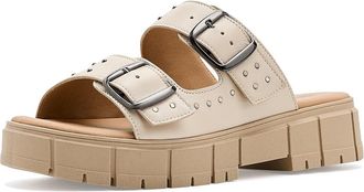 Eric Michael Stud Womens Sandals Beige : EU 40 (US Womens 9.5-10) M (B), Leather