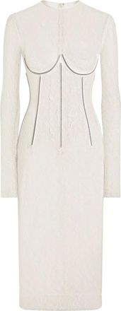 Dolce & Gabbana Abito midi con pizzo - Bianco