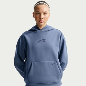 Nike Womens Caitlin Standard Issue Dri-FIT Pullover Basketball Hoodie in Blue | IX3916-491