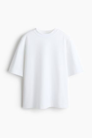 H&M T-Shirt aus Pima-Baumwolle - Weiss
